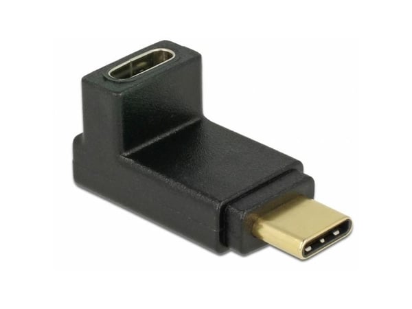 Delock - USB-adapter - USB-C (hann) til USB-C (hunn) oppvinklet - USB 3.1 Gen 2 - svart