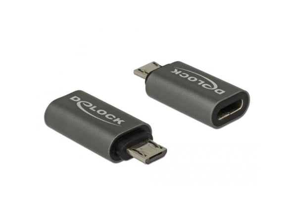 Delock - USB-adapter - USB-C (hunn) til Micro-USB type B (hann) - USB 3.1 Gen 1 - 2.8 cm - antrasitt