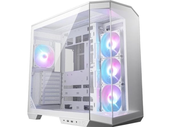 MSI MAG PANO 100R PZ - Mid tower - ATX - sidepanel med vindu (herdet glass) - ingen strømforsyning (ATX) - hvit - USB/Audio/Mic