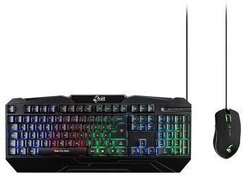 MediaRange MRGS102-UK, Koblet med ledninger (ikke trådløs), USB, QWERTY, RGB LED, Sort, Mus inkludert