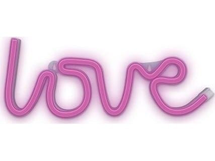 Vegglampe Forever Neon LED LOVE rosa bat + USB FLNEO5