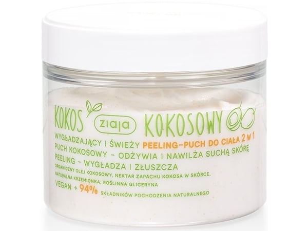 ZIAJA_Kokosnøtt Kokosutjevnende og frisk kroppsskrubb-fluff 2-i-1 270ml