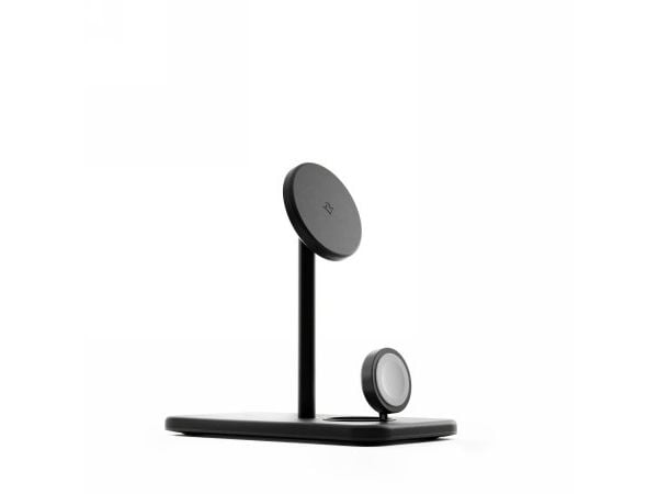 Twelve South HiRise 3 Deluxe (2024) Qi2 trådløs lader med MagSafe (sort) - bordlader for 3 enheter