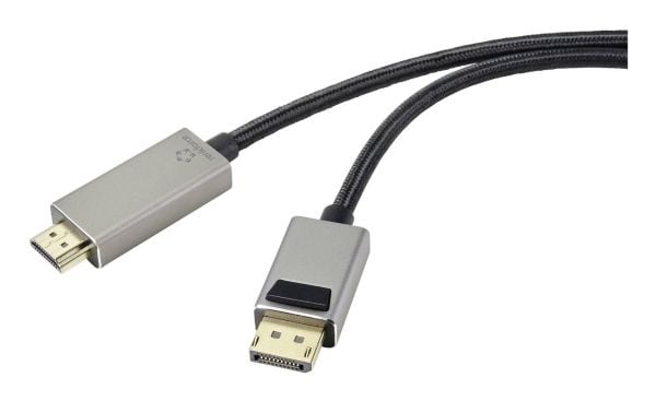 Renkforce RF-4995156, 2 m, DisplayPort, HDMI-A, Hankjønn, Hankjønn, Rett