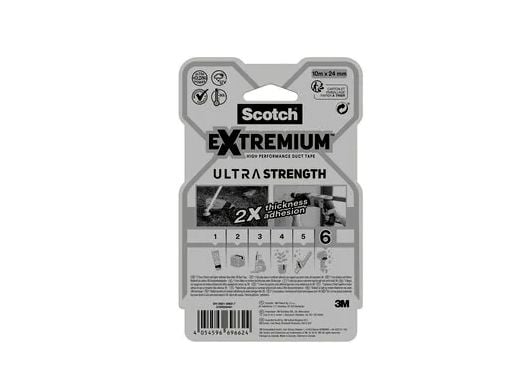 3M Extremium, Musta, Niputus, Korjaus, UV-kestävä, Vedenkestävä, Vesitiivis, 10 m, 24 mm, 6 kpl