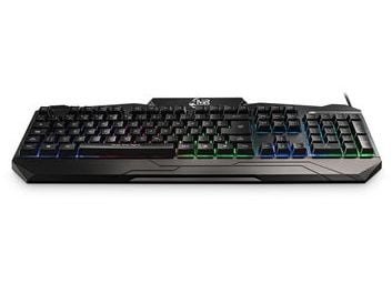 MediaRange MRGS102-UK, Koblet med ledninger (ikke trådløs), USB, QWERTY, RGB LED, Sort, Mus inkludert
