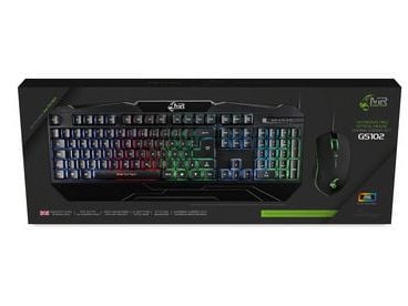 MediaRange MRGS102-UK, Koblet med ledninger (ikke trådløs), USB, QWERTY, RGB LED, Sort, Mus inkludert