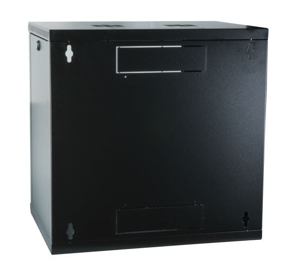 EFB Elektronik 691712VTS.45, Veggmonterbar hylle, 12U, 50 kg, Nøkkellås, Svart