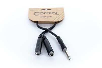 Cordial EY 0.3 PGG, 6.35mm, Hankjønn, 2 x 6.35mm, Hunkjønn, 0,3 m, Svart