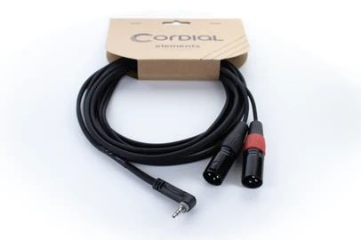 Cordial EY 3 WRMM, 3.5mm, Hankjønn, 2 x XLR (3-pin), Hunkjønn, 3 m, Svart