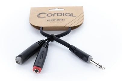 Cordial EY 0.3 VGG, 6.35mm, Hankjønn, 2 x 6.35mm, Hunkjønn, 1 m, Svart