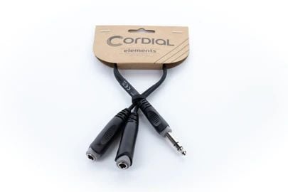 Cordial EY 0.3 VKK, 6.35mm, Hankjønn, 2 x 6.35mm, Hunkjønn, 0,3 m, Svart