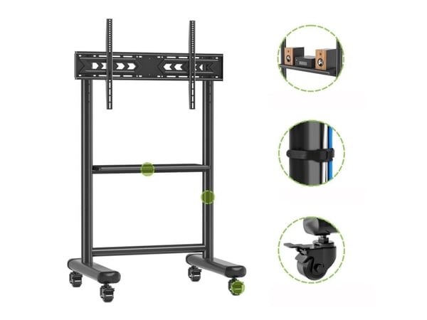 Techly ICA-TR533BK, 152,4 cm (60"), 2,18 m (86"), 68 kg, 100 x 100 mm, 800 x 600 mm, Svart