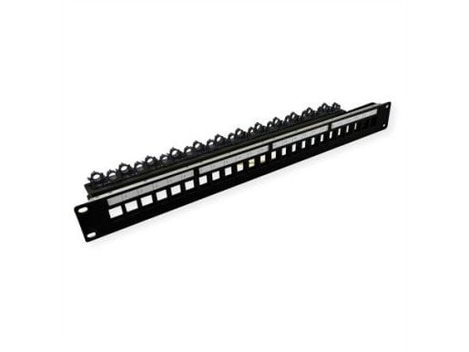 ROLINE 19" keystone modulholder 24 porter skjermet blankklemmefeste. (26.11.0390)