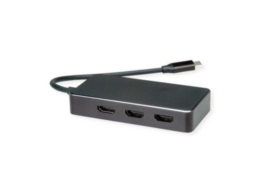 VALUE 12.99.1031, 0,19 m, USB Type-C, 3 x HDMI, Hankjønn, Hunkjønn, Rett