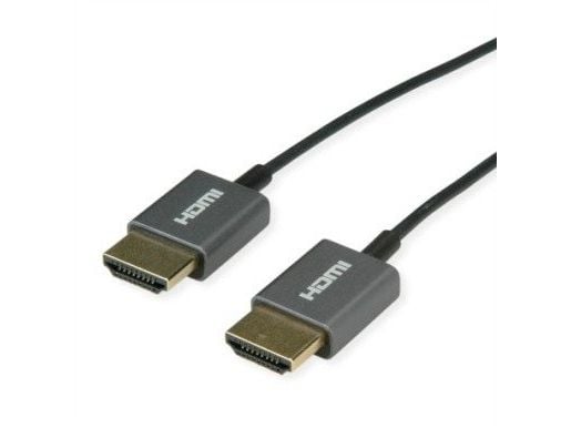 ROLINE HDMI-kabel 8K (7680 x 4320) Ultra HD + Ethernet, M/M, koaksial, ultraslank, svart, 1,5 m