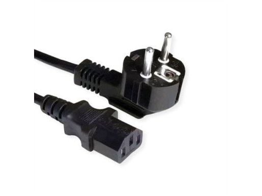 VALUE Virtajohto CEE7/7 kulmikas+ IEC-C13suora 3x1,5mm2 3m - Virta/virransyöttö - 3 m (19.99.1014)