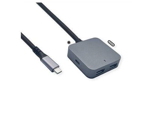 VALUE USB 3.2 Gen 2 Hub, 4 porter (2x A + 2x C), med skjøtekabel, 3m