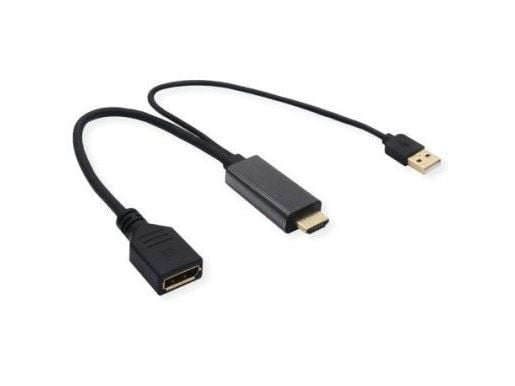 VALUE 12.99.3146, 0,3 m, HDMI Type A (Standard), DisplayPort, Hanstik, Hunstik, Lige