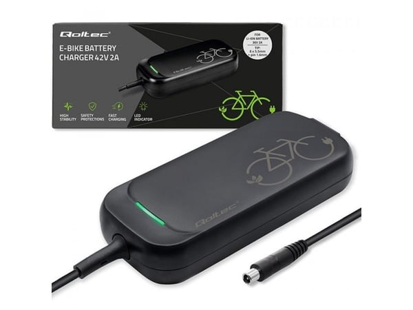 Qoltec hurtiglader for XIAOMI 36V elektrisk scootersykkel | 42V | 2A | 8,0*8,0 mm+pinne | vanntett +strømkabel