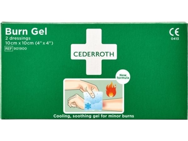 Burn Gel Kompresser Cederroth, 10 x 10 cm, pakkaus 2 stk.
