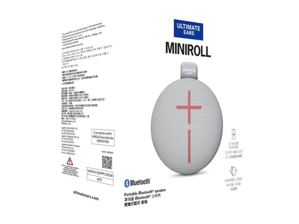 Ultimate Ears MINIROLL - Høyttaler - for bærbar bruk - trådløs - Bluetooth - gjenoppliv grå
