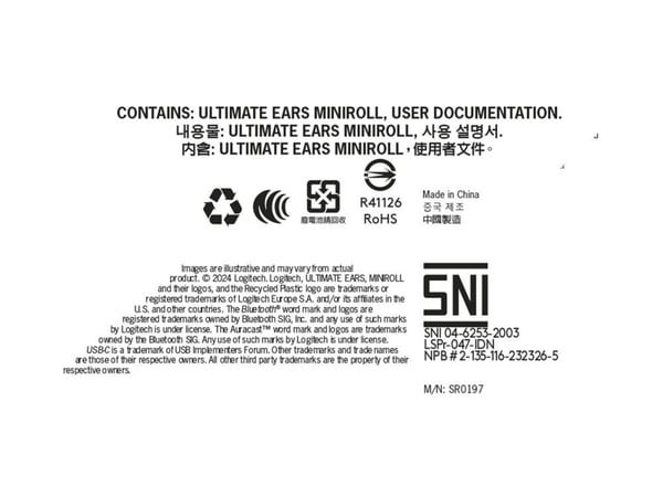 Ultimate Ears MINIROLL - Høyttaler - for bærbar bruk - trådløs - Bluetooth - gjenoppliv grå