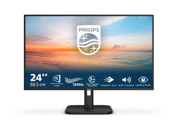 Philips 24E1N1200A - 1000 Series - LED-skjerm - 24" - 1920 x 1080 Full HD (1080p) @ 100 Hz - IPS - 250 cd/m² - 1300:1 - 1 ms - HDMI, VGA, DisplayPo...