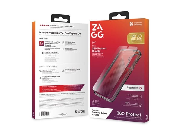 ZAGG Luxe - 360 Protect Bundle - baksidedeksel for mobiltelefon - blank - med skjermbeskytter - for Samsung Galaxy A56