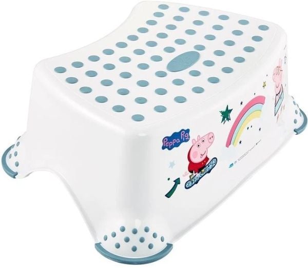 keeeper kids step krakk tomek "Peppa Pig", nordisk hvit med trykk, lastekapasitet: 80 kg, gummiert overflate og føtter - 1 stk (1843151919400)