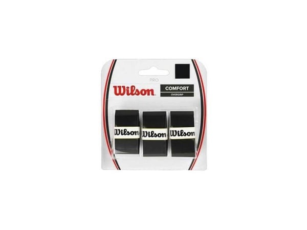 Wilson WRZ4014BK, Overgrep, Badminton, Tennis, Sort, Monokromatisk, 0,6 mm, 3 stykker
