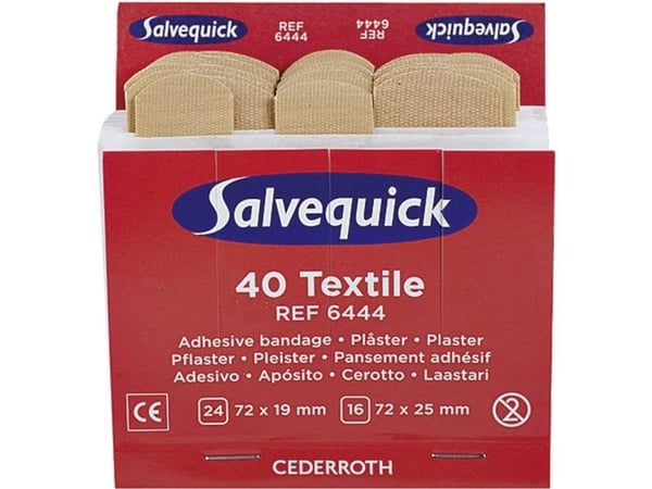 Plaster Salvequick tekstil - 40 plastre x 6 refill