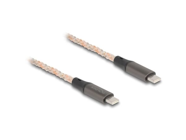 DeLOCK 88288, 1,2 m, USB C, USB C, USB 2.0, 0,48 Gbit/s, musta, Kupari, Harmaa, Läpinäkyvä