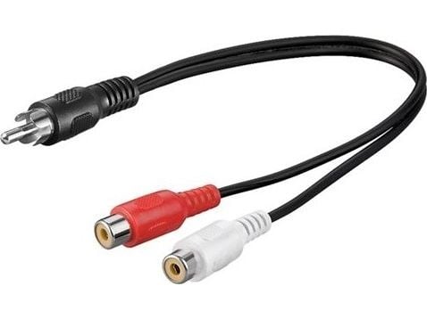 Goobay 50005, RCA, Uros, 2 x RCA, Naaras, 0,2 m, Musta, Punainen, Valkoinen