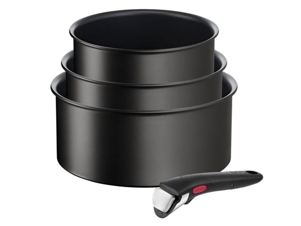 Tefal Ingenio L76391, musta, Alumiini, Titaani, musta, Lämpöpiste, irrotettava