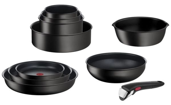 Tefal Ingenio L76391, Blandet sett, Svart, Aluminium, Titan, Svart, Thermo-Spot