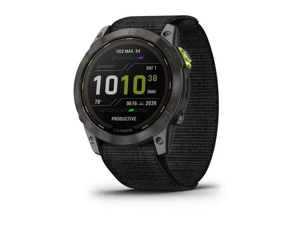 Garmin Enduro 2 - Ja sportsur med stropp - UltraFit nylon weave - svart - håndleddstørrelse: 110-220 mm - display 1.4" - 32 GB - Bluetooth, ANT+, W...