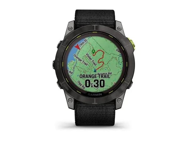 Garmin Enduro 2 - Ja sportsur med stropp - UltraFit nylon weave - svart - håndleddstørrelse: 110-220 mm - display 1.4" - 32 GB - Bluetooth, ANT+, W...