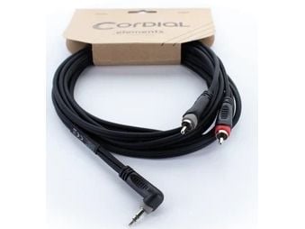 Cordial 14861, 3.5mm, Hankjønn, 2 x RCA, Hankjønn, 5 m, Svart