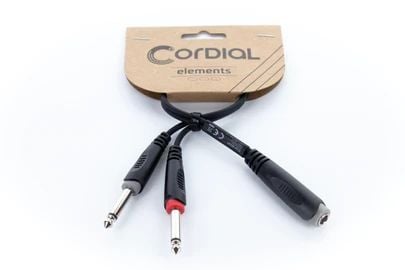 Cordial EY 0.3 KPP, 6.35mm, Hunkjønn, 2 x 6.35mm, Hankjønn, 0,3 m, Svart