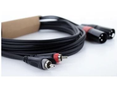Cordial 14847, 2 x XLR (3-pin), Hankjønn, 2 x RCA, Hankjønn, 1 m, Svart, Rød