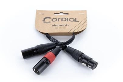 Cordial EY 0.3 FMM, XLR (3-pin), Hunkjønn, 2 x XLR (3-pin), Hankjønn, 0,3 m, Svart