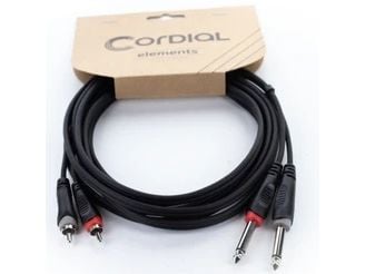 Cordial 14839, 2 x 6.35mm, Hankjønn, 2 x RCA, Hankjønn, 1 m, Svart, Rød