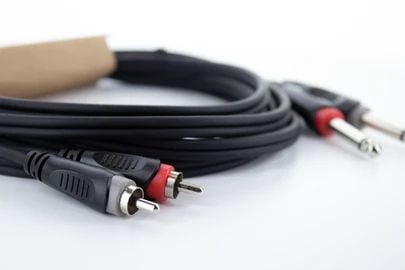 Cordial 14839, 2 x 6.35mm, Hankjønn, 2 x RCA, Hankjønn, 1 m, Svart, Rød