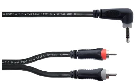 Cordial 14859, 3.5mm, Hankjønn, 2 x RCA, Hankjønn, 1,5 m, Svart