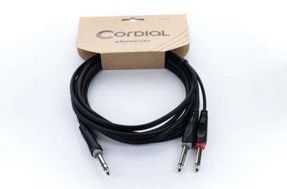 Cordial EY 1.5 VPP, 6.35mm, Hankjønn, 2 x 6.35mm, Hankjønn, 1,5 m, Svart