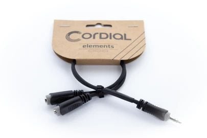 Cordial EY 0.3 WYY, 3.5mm, Hankjønn, 2 x 3.5mm, Hunkjønn, 0,3 m, Svart