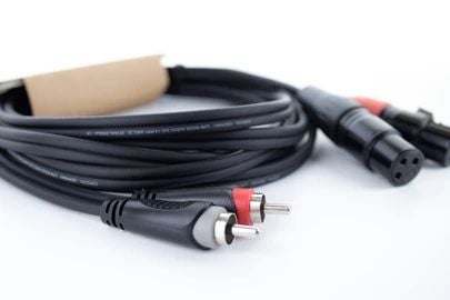Cordial 14852, 2 x XLR (3-pin), Hunkjønn, 2 x RCA, Hankjønn, 1,5 m, Svart