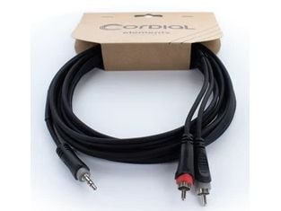 Cordial 14854, 3.5mm, Hankjønn, 2 x RCA, Hankjønn, 1 m, Svart, Grå, Rød