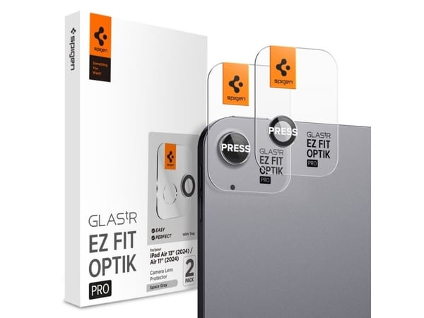 Spigen GLAS.tR EZ Fit Optik Pro 2PCS Glass for iPad Air 13-tommers M3/M2 / 11-tommers M3/M2 (2025/2024), kameralinsebeskytter, 9H, herdet glass, 2 ...